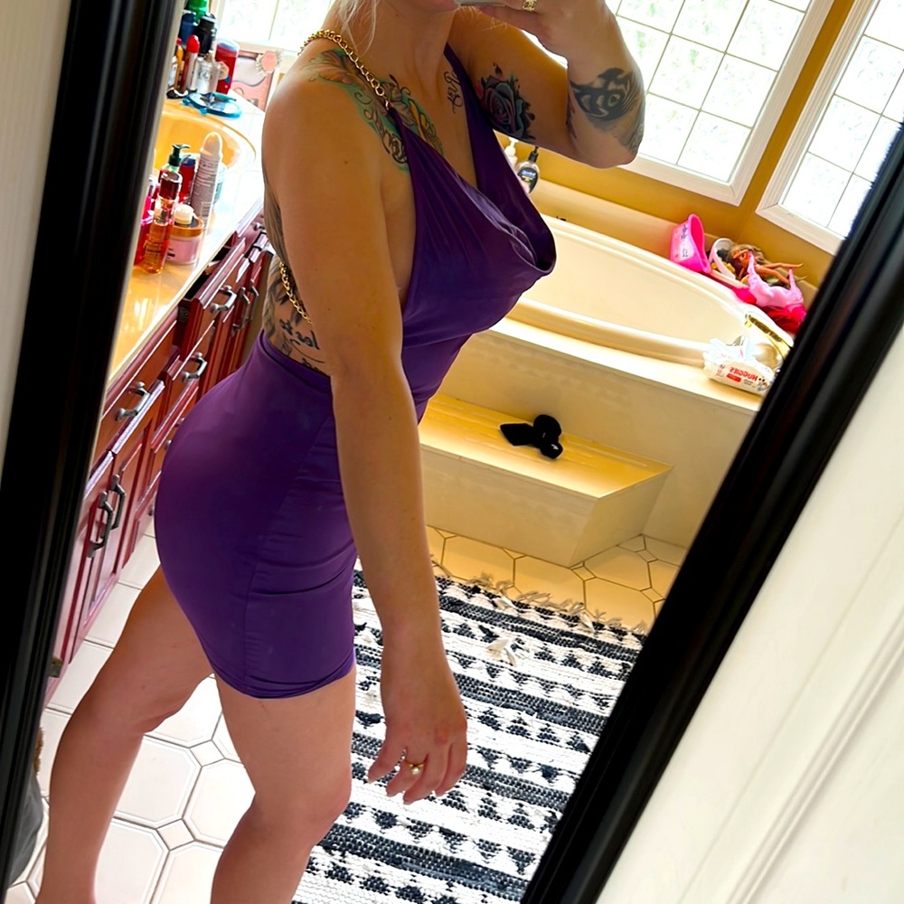 Purple Mini Dress - Size M - Picture 2 of 4